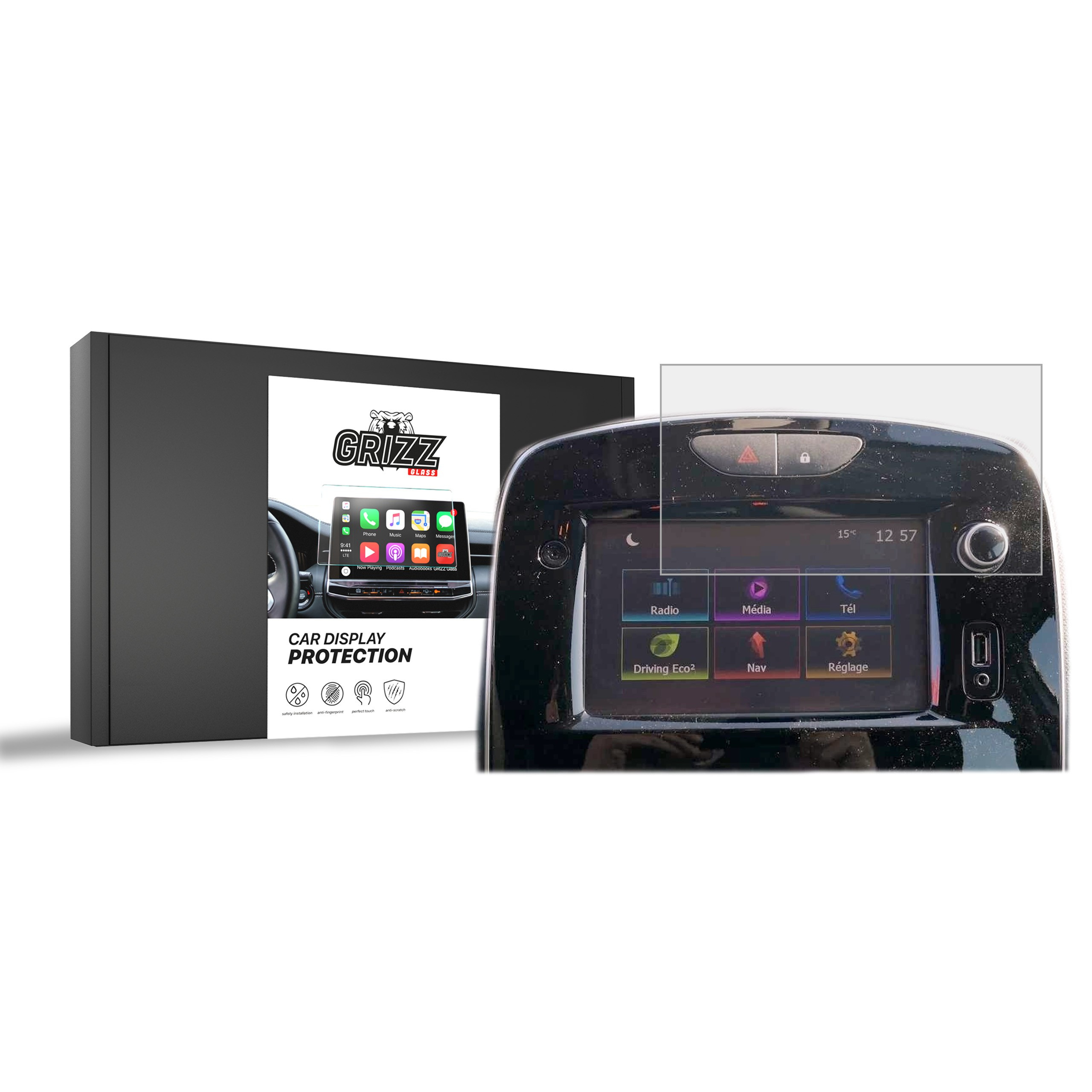GrizzGlass CarDisplay Protection Renault Clio 4 7" R-link 2012-2018