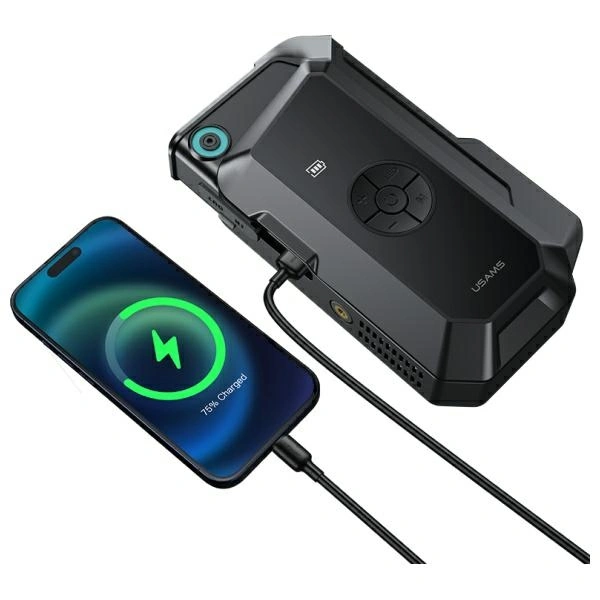 USAMS ZB287 8000mAh Powerbank Jumpstarter + built-in flashlight black