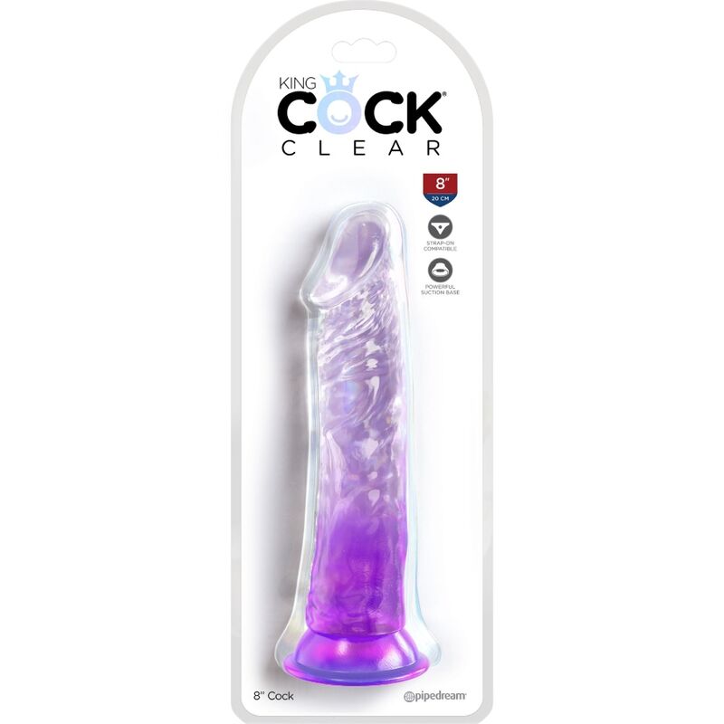 KING COCK CLEAR - REALISTIC PENIS 19.7 CM PURPLE