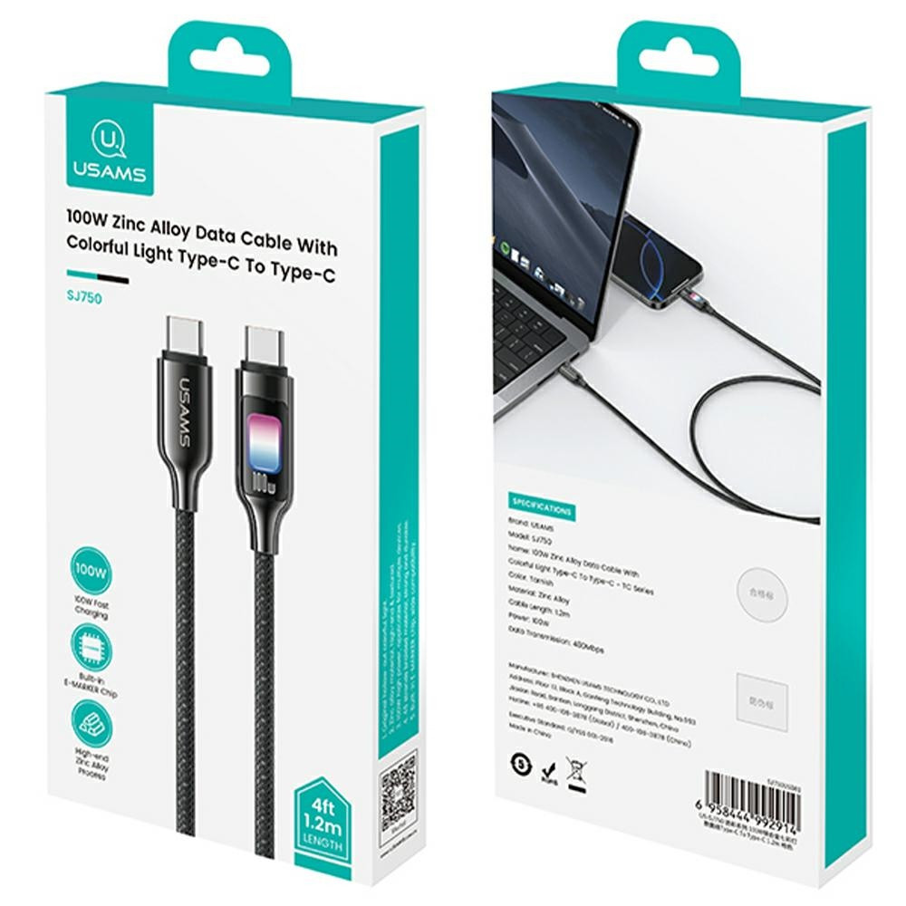 Kabel USAMS TC Series SJ750 100W USB-C do USB-C 1.2 m tarnish