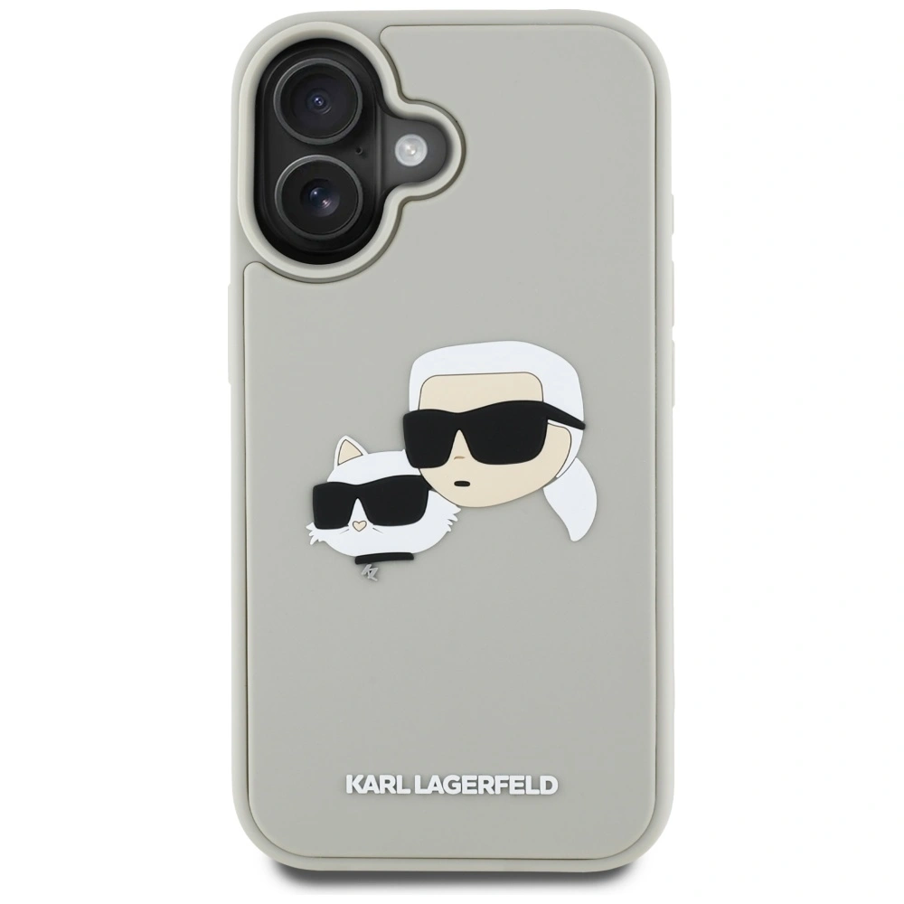 Karl Lagerfeld HC 3D Rubber Double Heads Apple iPhone 16 beige