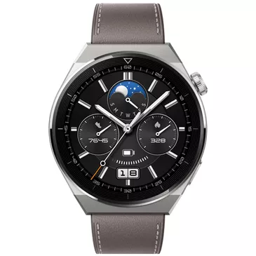 Huawei Watch GT 3 Pro 46mm Silver/Leren Band