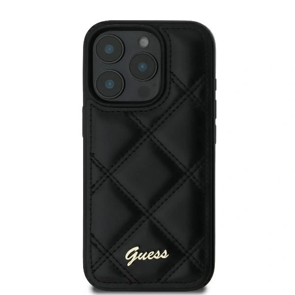 Case Guess GUHCP16LPSQSQSK Apple iPhone 16 Pro hardcase Quilted Metal Logo black