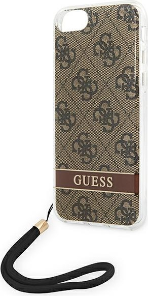 Guess GUOHCI8H4STW Apple iPhone SE 2022/SE 2020/8/7 brown hardcase 4G Print Strap