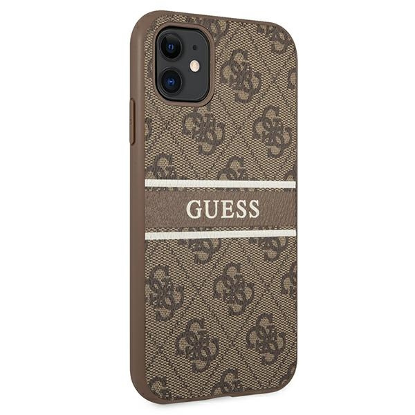 Guess GUHCN614GDBR Apple iPhone 11 brown hardcase 4G Stripe