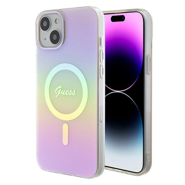 Guess GUHMP15MHITSP Apple iPhone 15 Plus hardcase IML Iridescent MagSafe pink