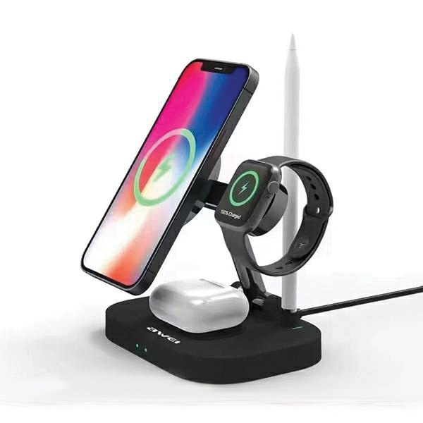 AWEI W22 15W Fast Charging 4in1 inductive charger black