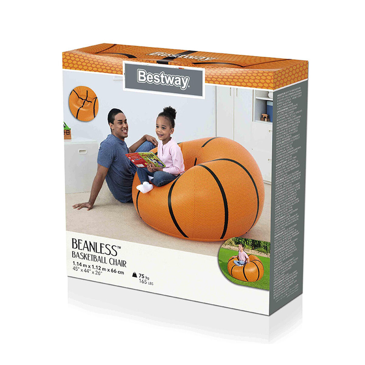 Inflatable Armchair Bestway Basketball 114 x 112 x 66 cm Orange