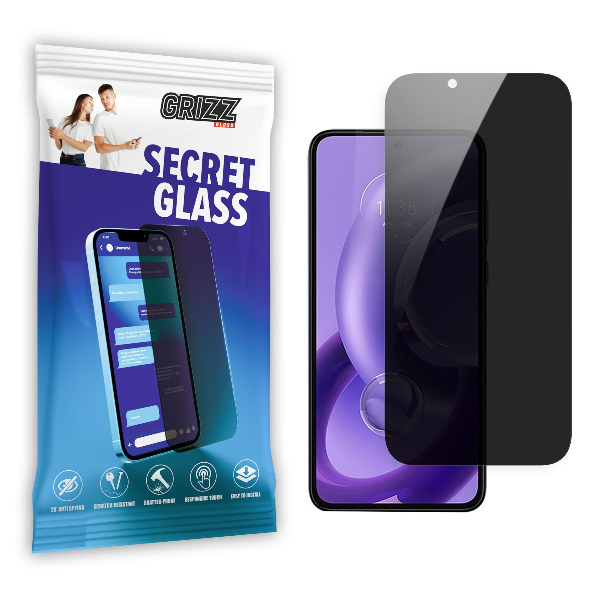 GrizzGlass SecretGlass Motorola Moto Edge 30 Pro