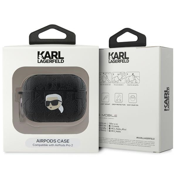 Karl Lagerfeld KLAP2PGKIPK Apple AirPods Pro (2 gen) cover Monogram Karl Head black