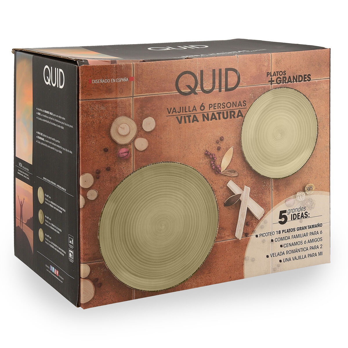 Tableware Quid Vita Natura Green Ceramic 18 Pieces Tableware Quid Vita Natura Green Ceramic 18 Pieces
