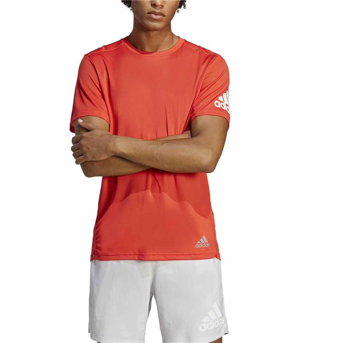 Men’s Short Sleeve T-Shirt Adidas Run It Orange