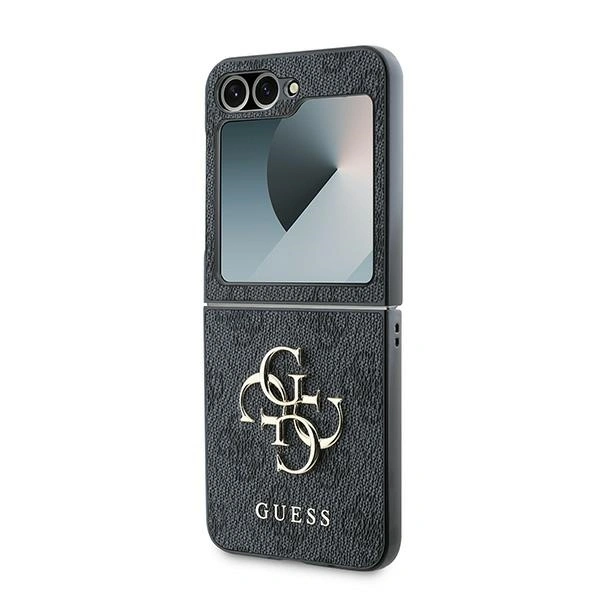 Case Guess GUHCZF64GMGGR Samsung Galaxy Z Flip6 Leather 4G Metal Logo black/black
