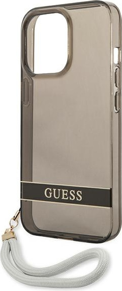 Guess GUHCP13LHTSGSK Apple iPhone 13 Pro black hardcase Translucent Stap
