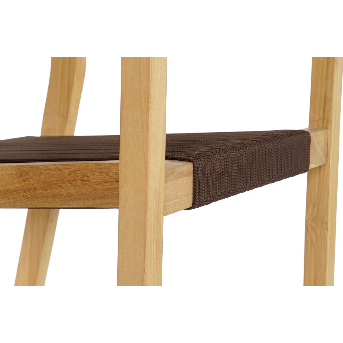 Table set with 4 chairs DKD Home Decor 90 x 90 x 75 cm Teak Rope