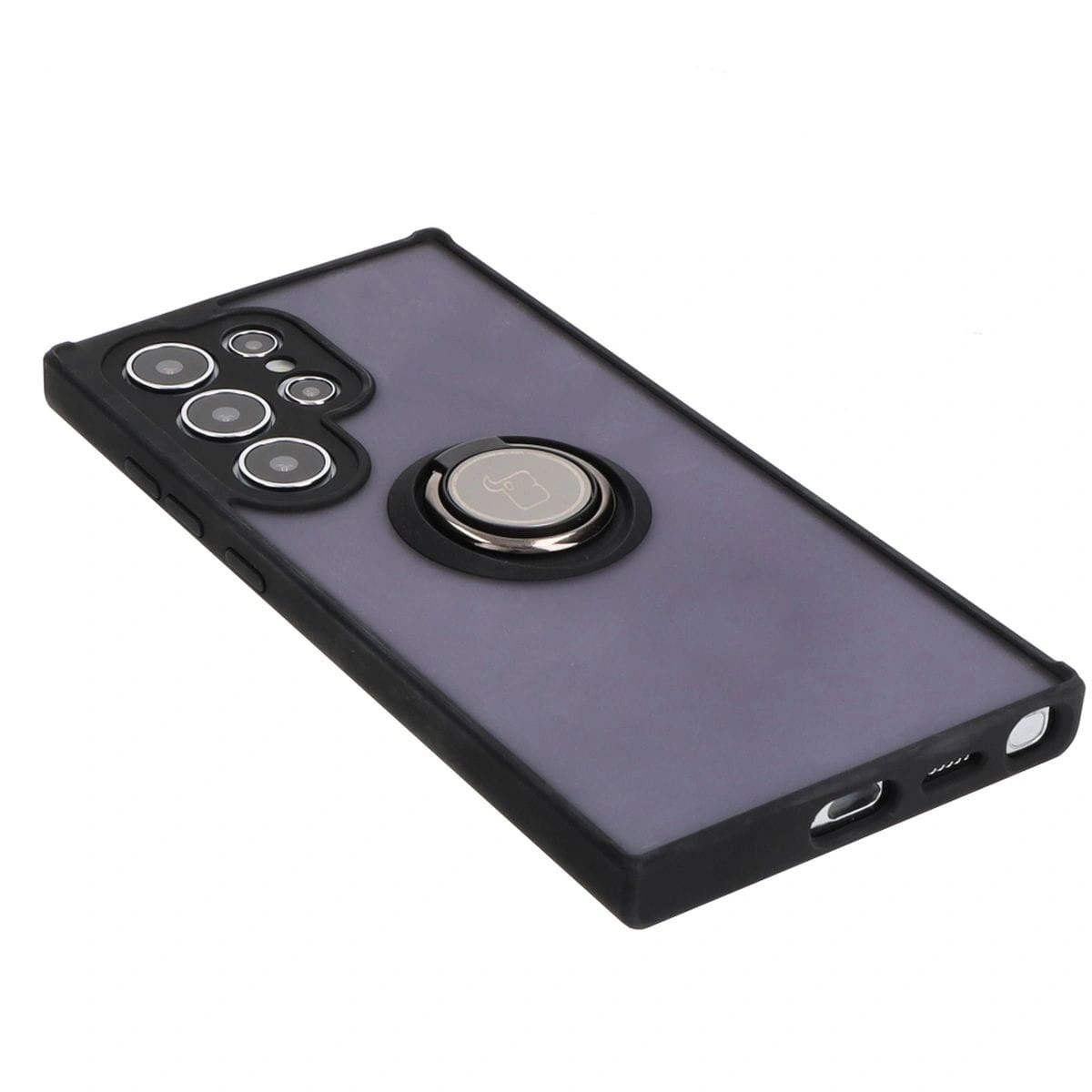 Bizon Case Hybrid Ring Samsung Galaxy S24 Ultra smoky with a black frame