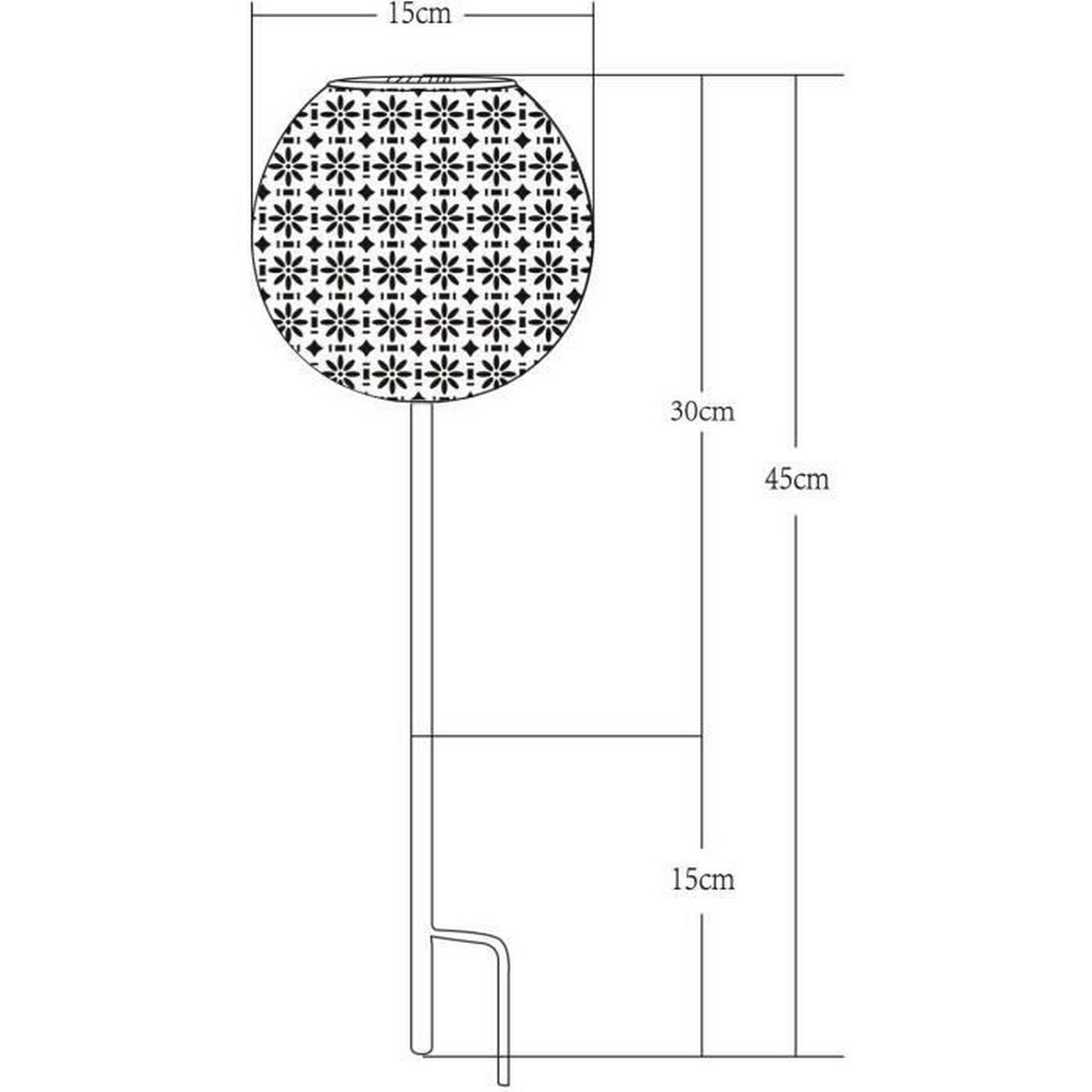 Solar lamp Galix 15 x 45 cm Metal Retro Decoration (10 lm)