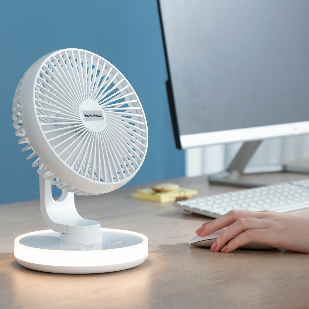 Rechargeable Desk Fan with LED FanLed InnovaGoods Ø6,6'' 4000 mAh Rechargeable Desk Fan with LED FanLed InnovaGoods Ø6,6'' 4000 mAh