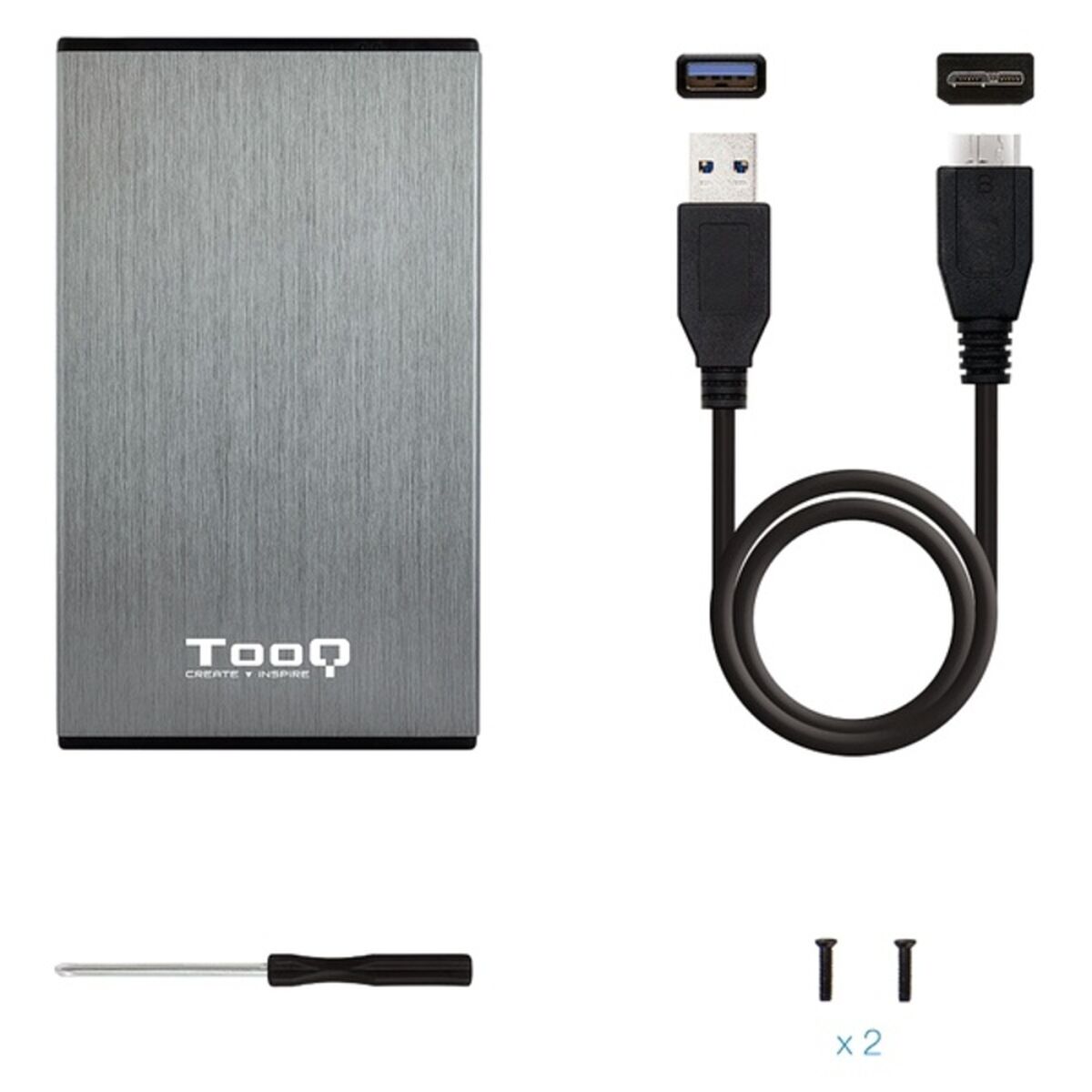 Obudowa dysku twardego TooQ TQE-2527G 2,5" SATA USB 3.0 Czarny