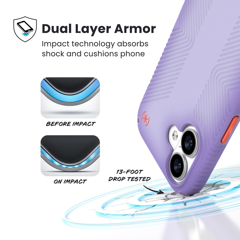Etui Speck Presidio Lux Grip MagSafe do Apple iPhone 17 (Purple Fade/Magic Purple/New Poppy)
