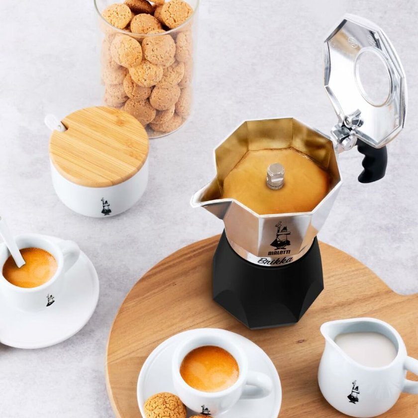 Italian Coffee Pot Bialetti BRIKKA Black Aluminium 2 Cups
