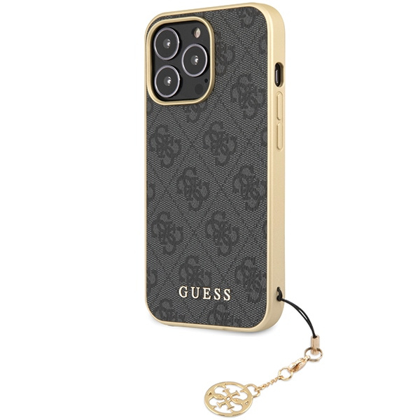 Guess GUHCP14LGF4GGR Apple iPhone 14 Pro gray hardcase 4G Charms Collection