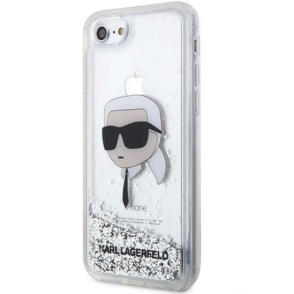 Karl Lagerfeld KLHCI8LNKHCH Apple iPhone SE 2022/SE 2020/8/7 silver hardcase Glitter Karl Head
