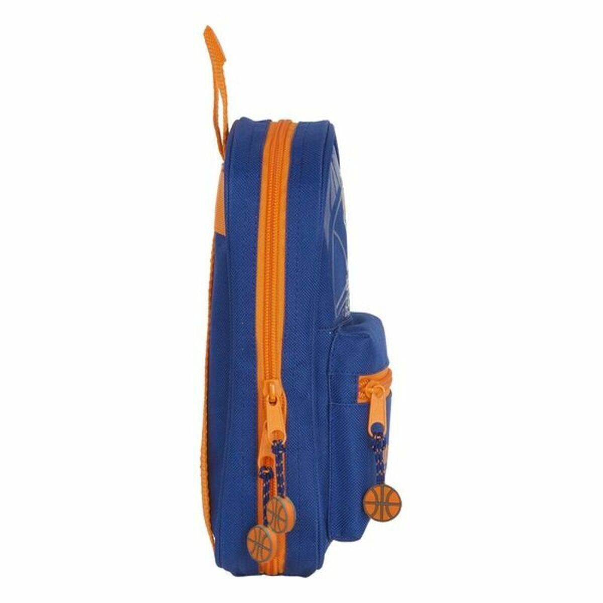 Rucksack mit Federtaschen Valencia Basket Blau Orange