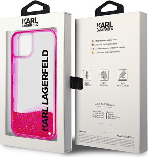 Karl Lagerfeld KLHCP14MLCKVF Apple iPhone 14 Plus pink hardcase Liquid Glitter Elong