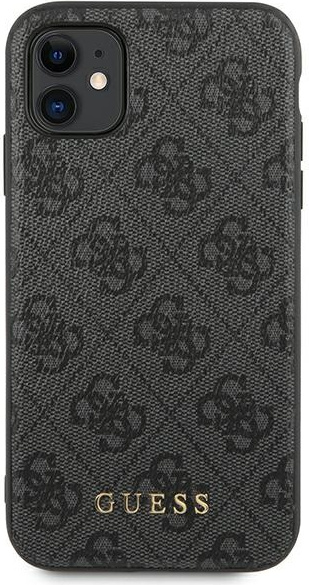 Guess GUHCN61G4GFGR Apple iPhone 11 grey hard case 4G Metal Gold Logo