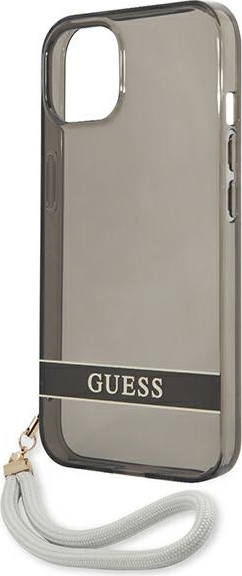 Guess GUHCP13SHTSGSK Apple iPhone 13 mini black hardcase Translucent Stap