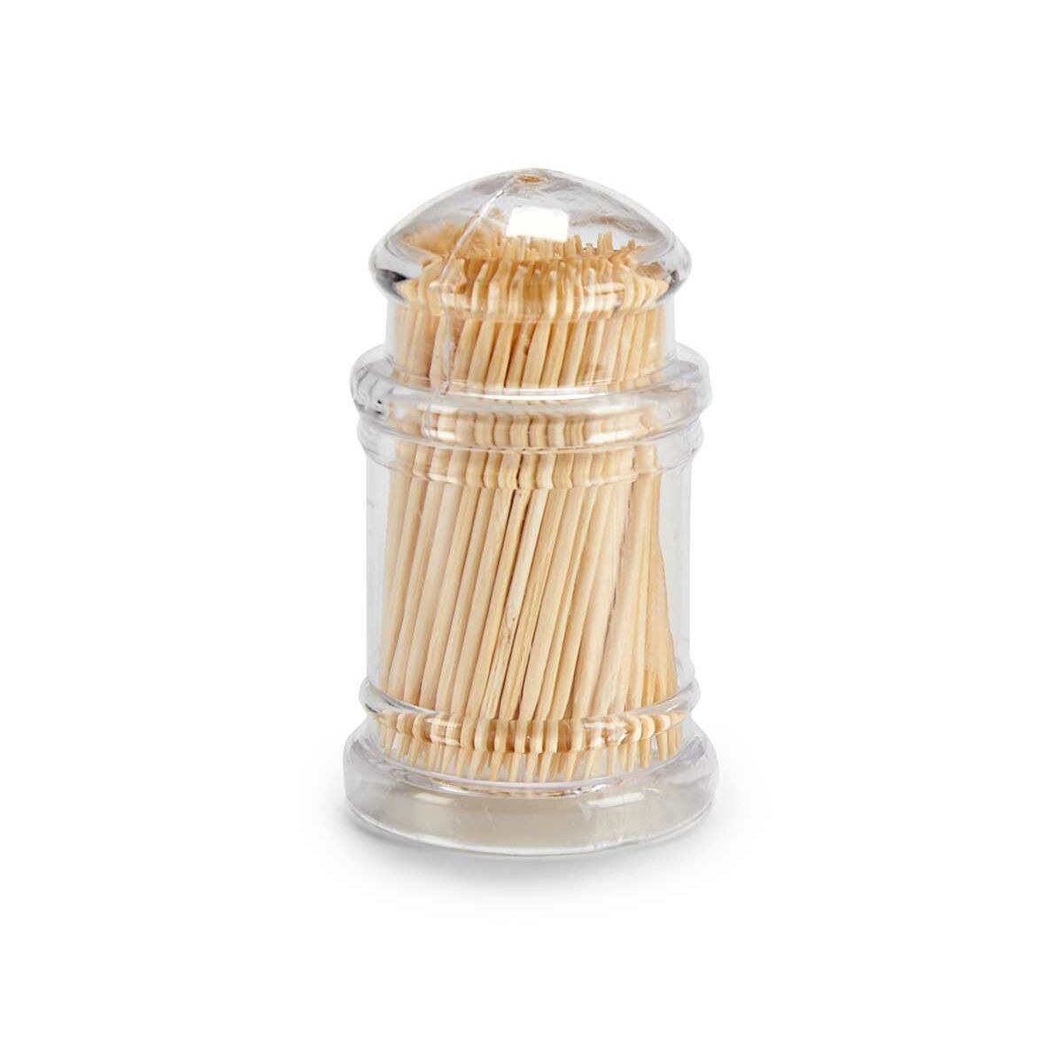 Toothpick holder Brown Transparent Wood Methacrylate 4,5 x 4,5 x 7,5 cm 2 Pieces (12 Units)