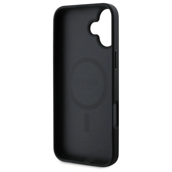 Guess GUHMP16SPSAHMCK Apple iPhone 16 hardcase Saffiano Classic Logo MagSafe black