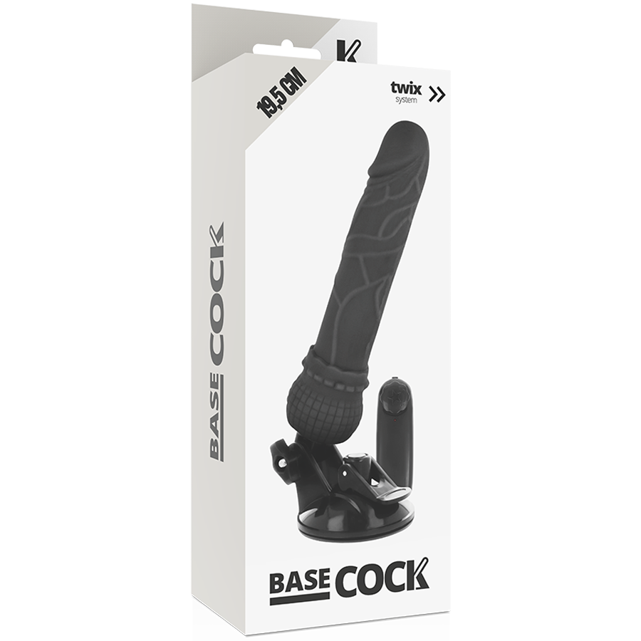 BASECOCK - REALISTIC VIBRATOR REMOTE CONTROL BLACK 19.5 CM