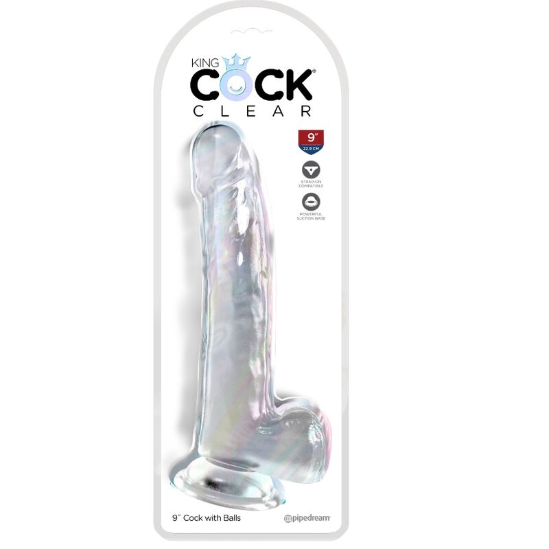 KING COCK CLEAR - DILDO WITH TESTICLES 20.3 CM TRANSPARENT