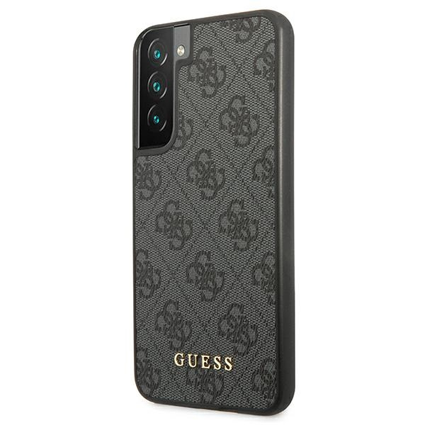 Guess GUHCS22SG4GFGR Samsung Galaxy S22 grey hard case 4G Metal Gold Logo