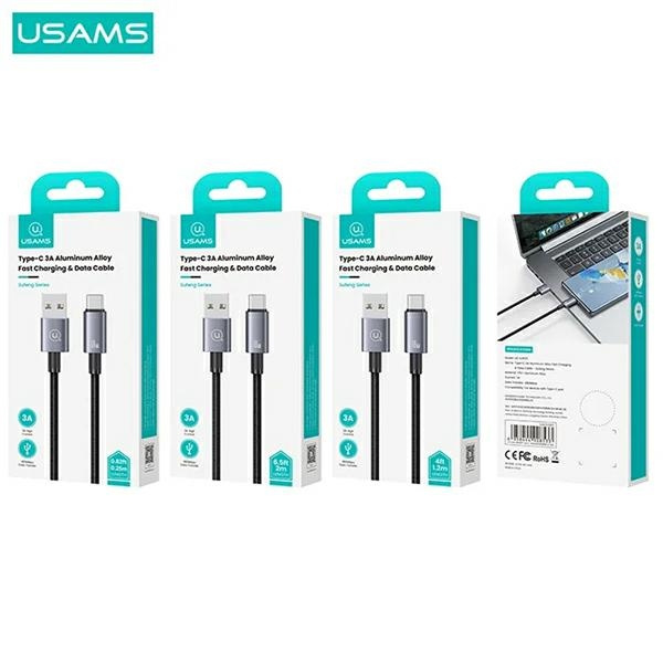 USAMS US-SJ680 USB-A / USB-C cable 3A 0,25m Fast Charging tarnish