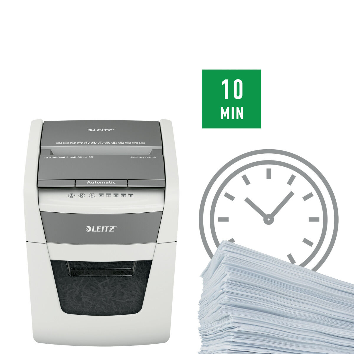 Paper Shredder Leitz IQ Autofeed 50X P4 20 L