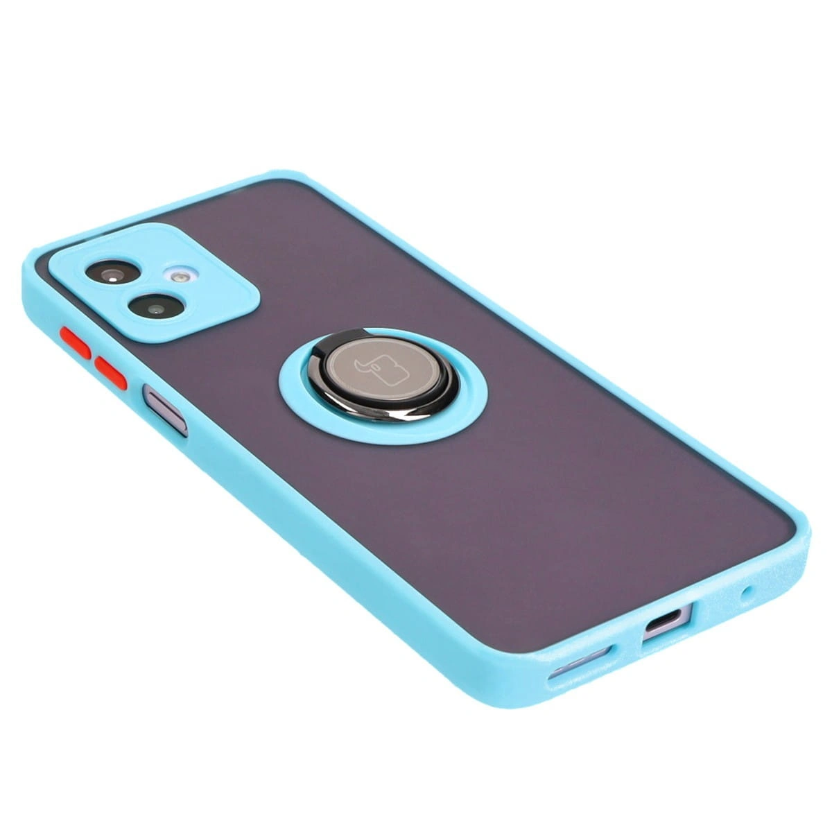 Bizon Case Hybrid Ring Motorola Moto G14 smoky with a light blue frame