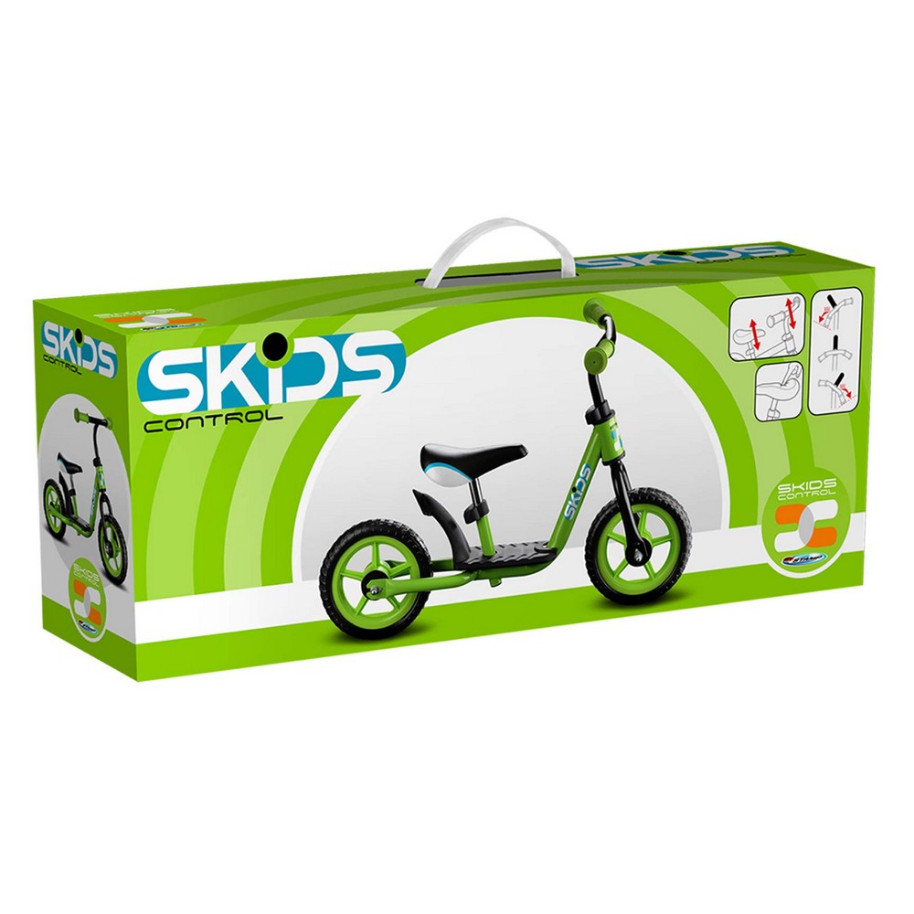 Children's Bike Skids Control Steel Green Nylon Footrest