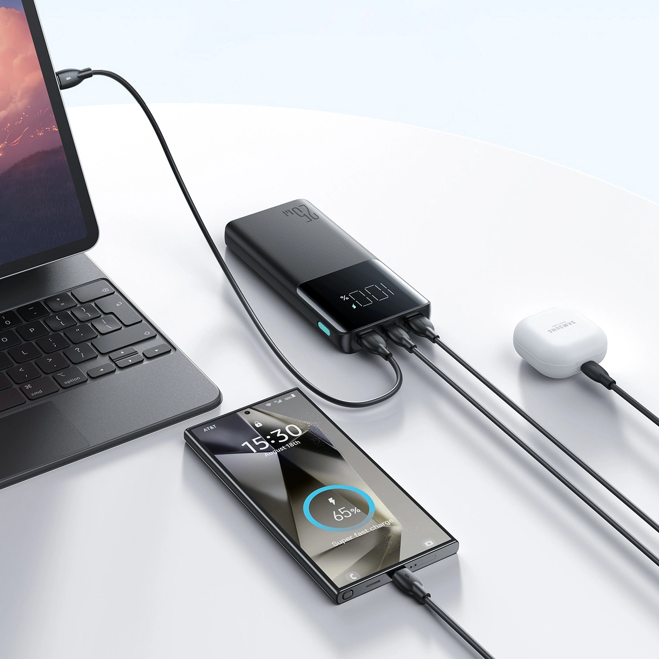 Joyroom JR-PBF20 powerbank 25W 2xUSB-A, USB-C 10000mAh black