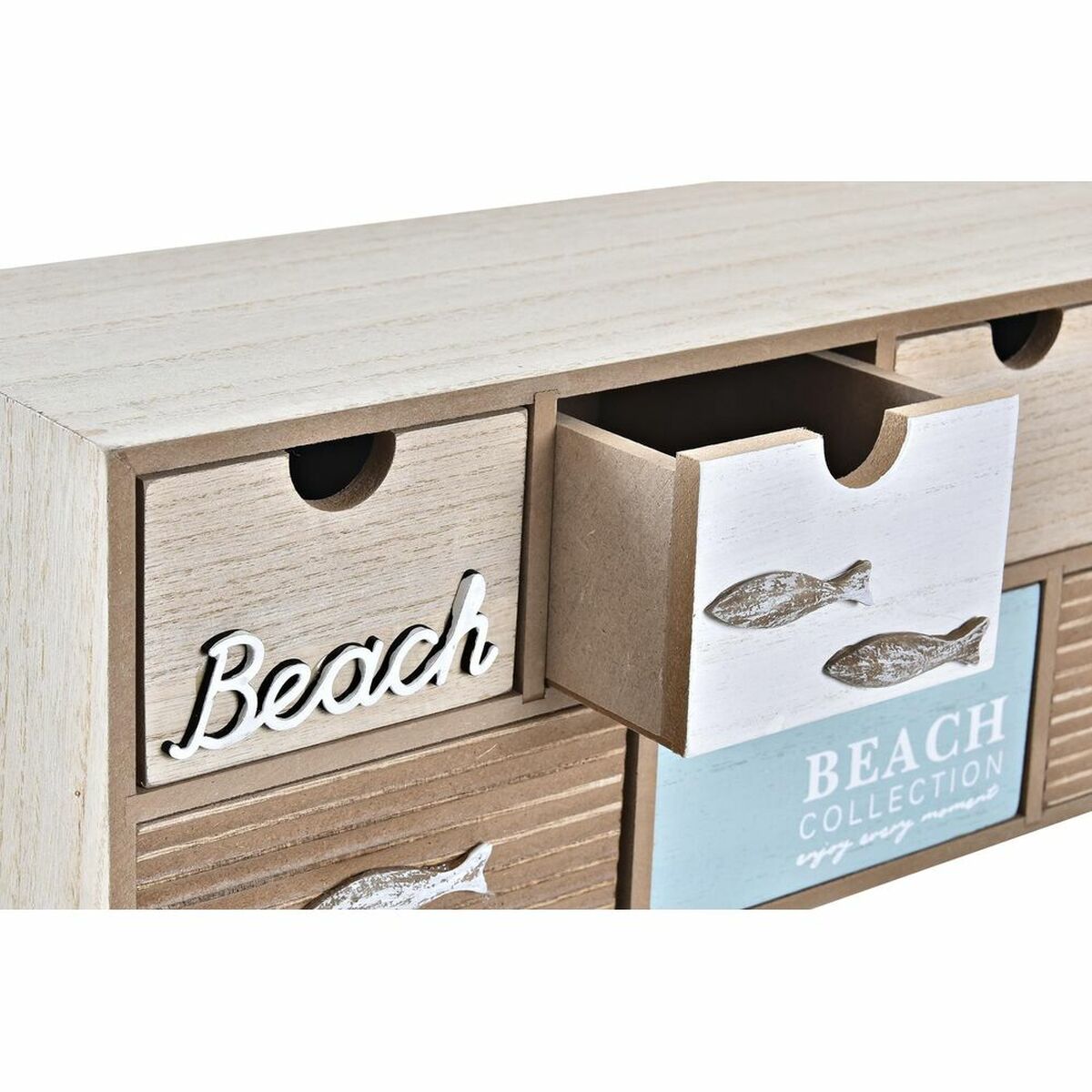 Pudełko na biżuterię DKD Home Decor 40 x 16 x 19 cm Drewno Brązowy Turkusowy