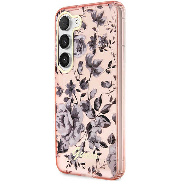 Guess GUHCS23MHCFWSP Samsung Galaxy S23+ Plus pink hardcase Flower Collection