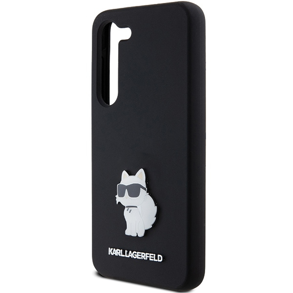Karl Lagerfeld KLHCS23SSMHCNPK Samsung Galaxy S23 hardcase Silicone Choupette Metal Pin black