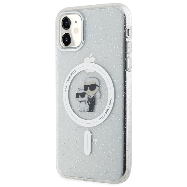 Karl Lagerfeld KLHMN61HGKCNOT Apple iPhone 11/XR hardcase Karl&Choupette Glitter MagSafe transparent