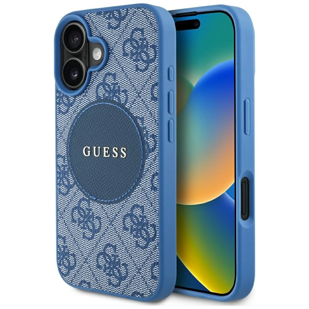 Guess 4G Circle Classic Logo MagSafe Apple iPhone 16 blue
