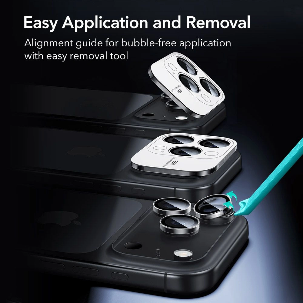 Osłona na aparat ESR Armorite Camera Protector do Apple iPhone 14 Pro / 14 Pro Max / 15 Pro / 15 Pro Max / 16 Pro / 16 Pro Max / 17 Pro / 17 Pro Max Clear