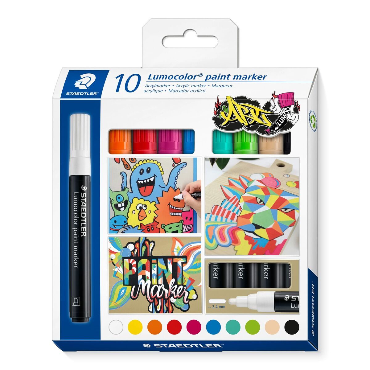Marker-Set Staedtler Lumocolor 349 10 Stücke Bunt 2,4 mm