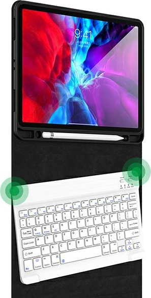 USAMS Winro Keyboard Apple iPad 10.2 2019/2020 (7, 8 gen) purple cover-white keyboard IP1027YR03