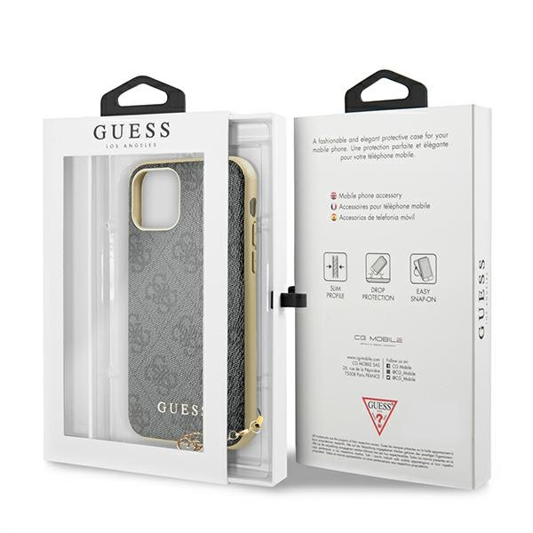 Guess GUHCN61GF4GGR Apple iPhone 11 grey hard case 4G Charms Collection